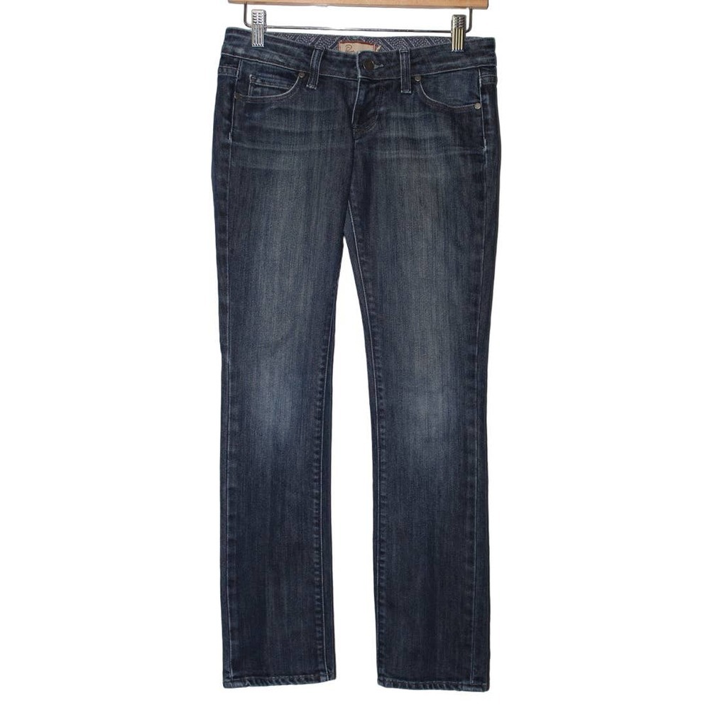 Women's PAIGE Blue Heights Low Rise Skinny Leg Blue Denim Casual Jeans Size 26 P